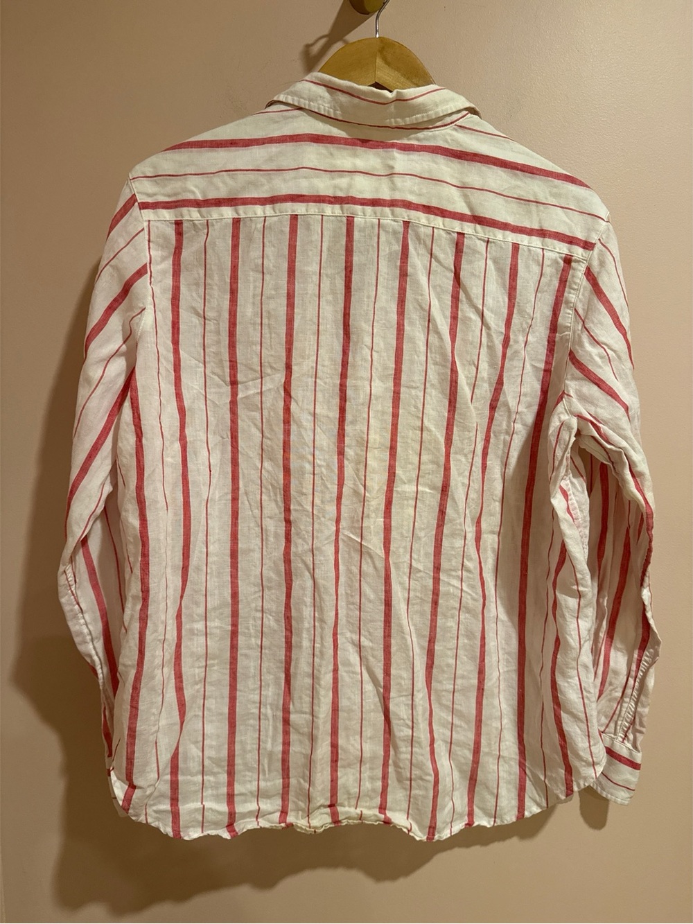 Frank & Eileen White Red Linen Stripe Button-Up Shirt - Picture 2 of 7